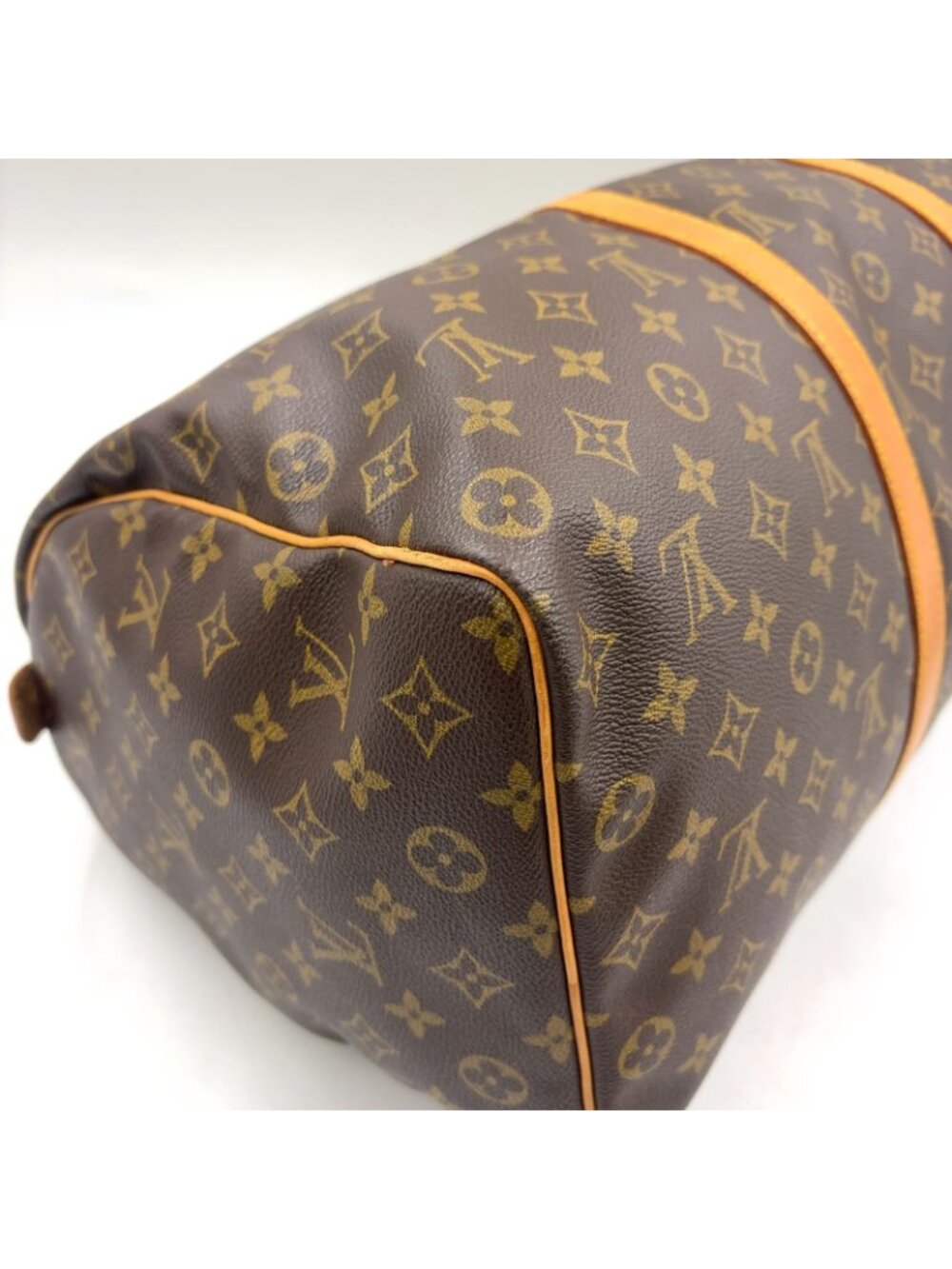 Louis Vuitton Keepall 50 Monogram Leather Brown Boston Bag Gold - Picture 7 of 15